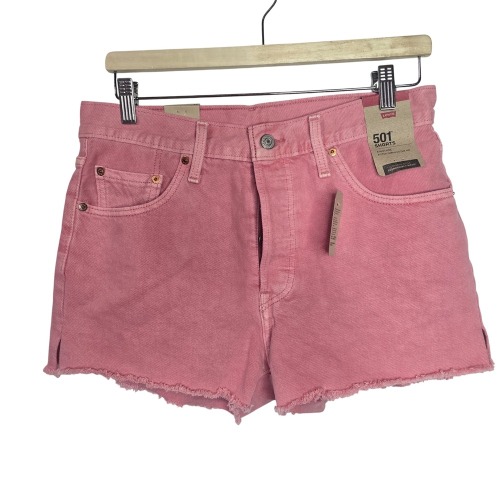 Levi's 501 Original High Rise Denim Shorts Women 29 Pink 100% Cotton Barbiecore